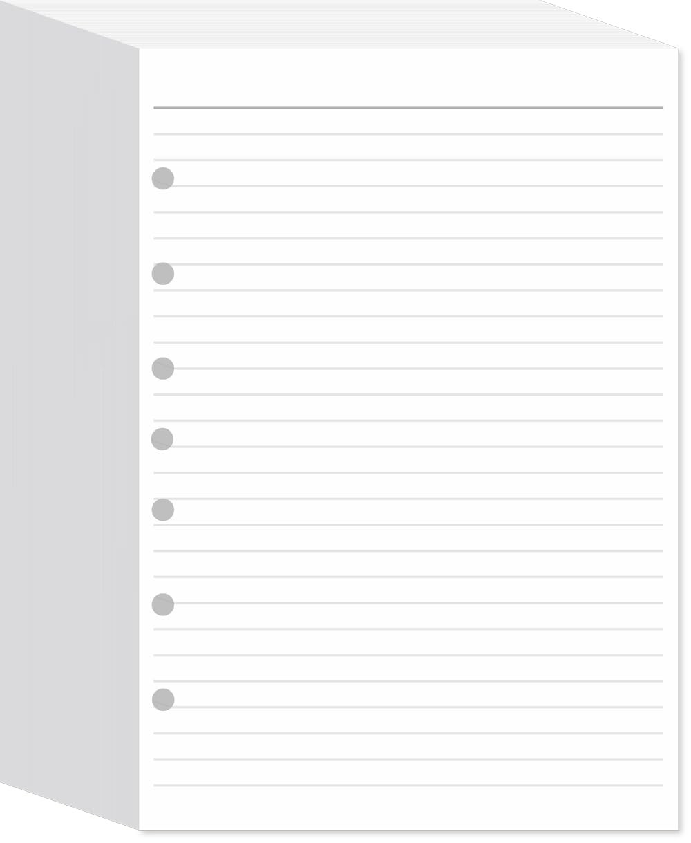300 Sheet Lined Filler Paper Pack for Mini Binders College Ruled Hole Lined