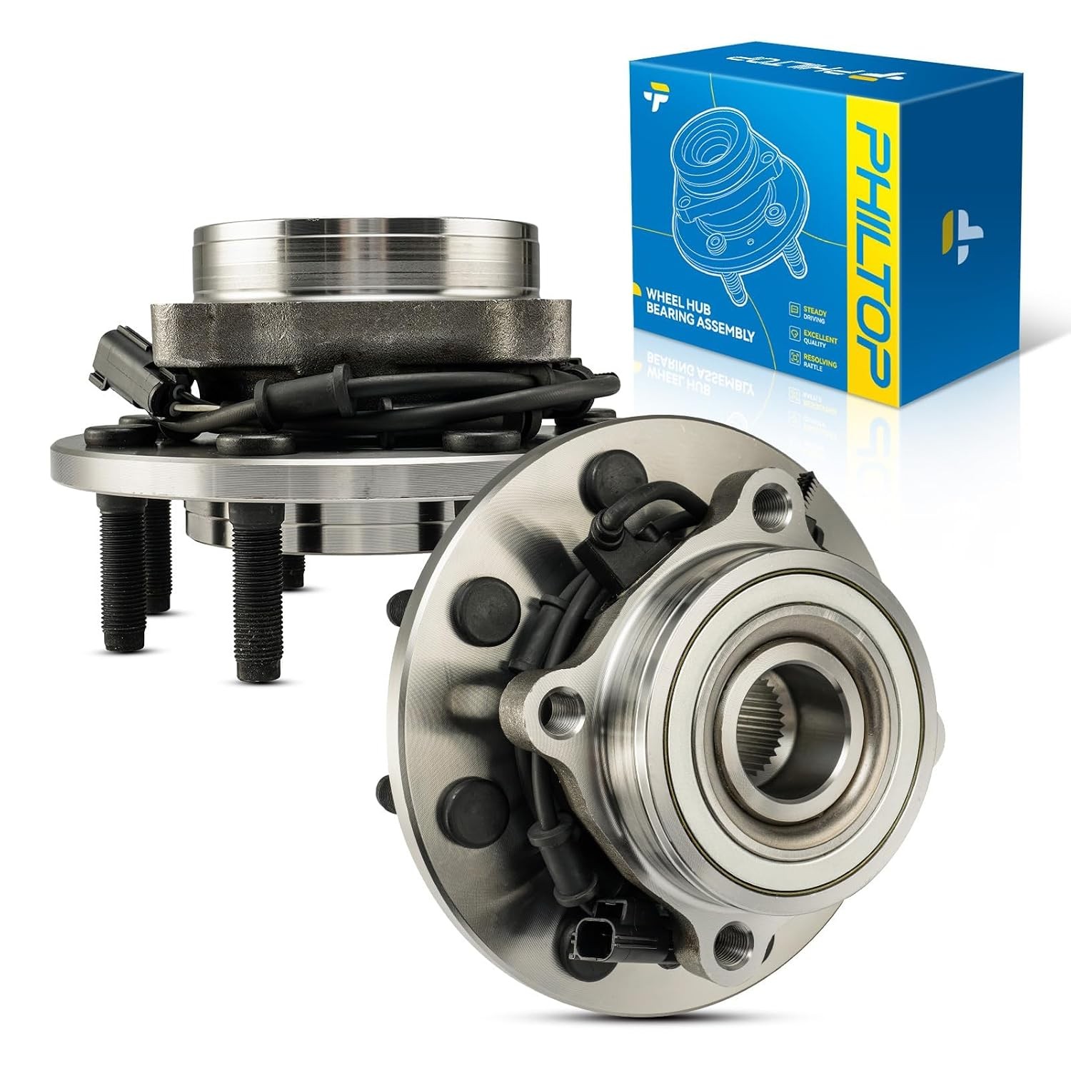 PHILTOP 515061 4WD 2 x Front Wheel Bearing Hub Assembly for Dodge Ram 2500