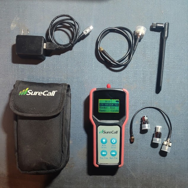 SureCall CM-METER-01 5-Band RF Cellular Signal Meter LTE 4G w/ Antenna Cables Ca