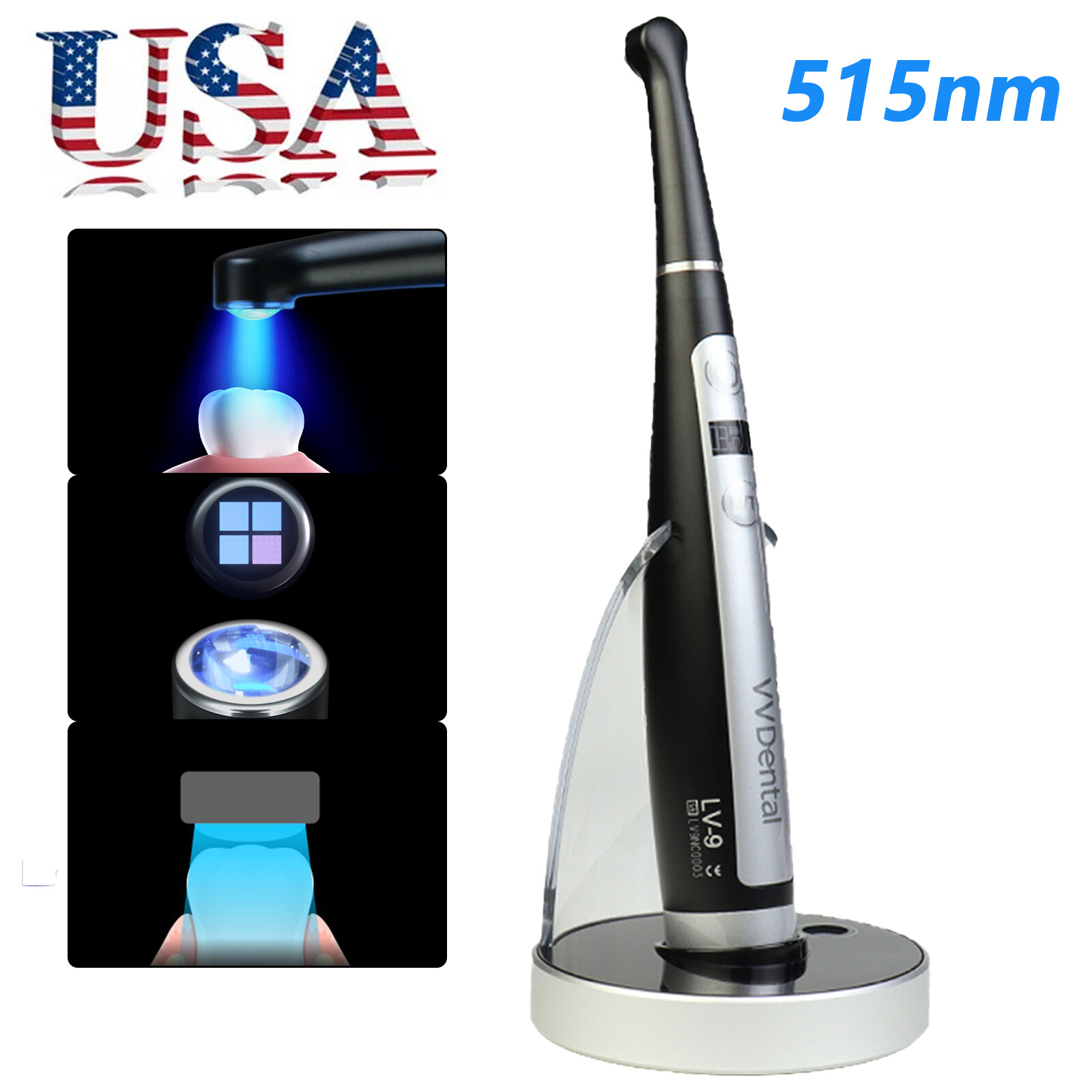 Woodpecker Style 1 Sec Dental Cure LED Curing Light Lamp w/ Light Meter 3200mW