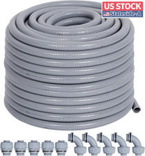 US Stock 1/2 in 100ft Liquid-Tight Conduit Connector Kit Flexible Non-Metal picture