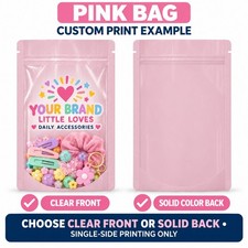 100PCS Custom Print Glossy Mylar Bags Clear Front Stand Up Resealable Foil Pouch picture