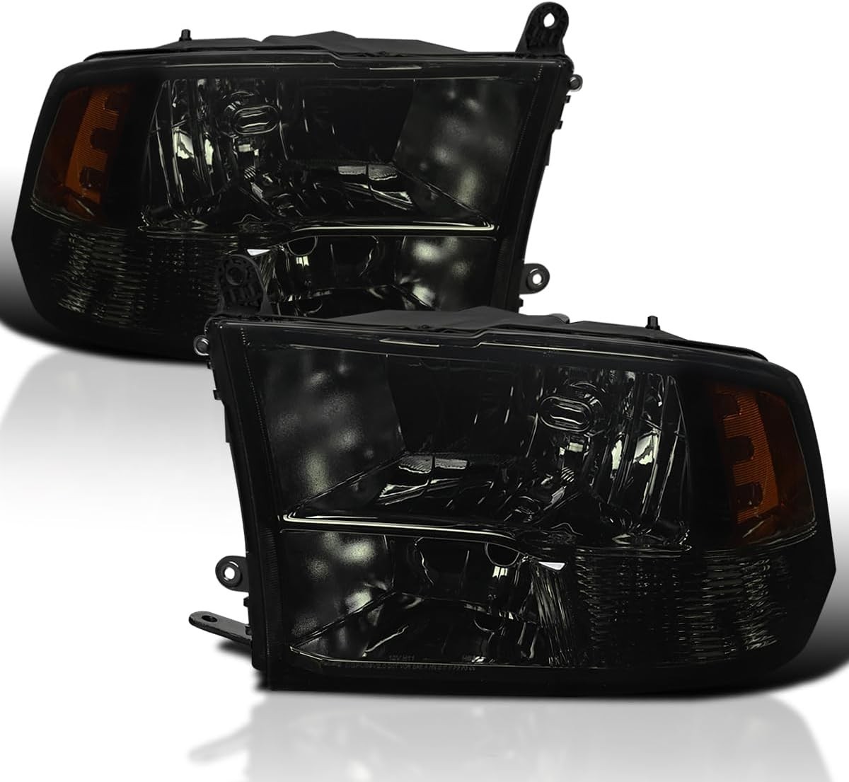 Smoke Quad Headlights For 2009-2018 Dodge Ram 1500/2500/3500