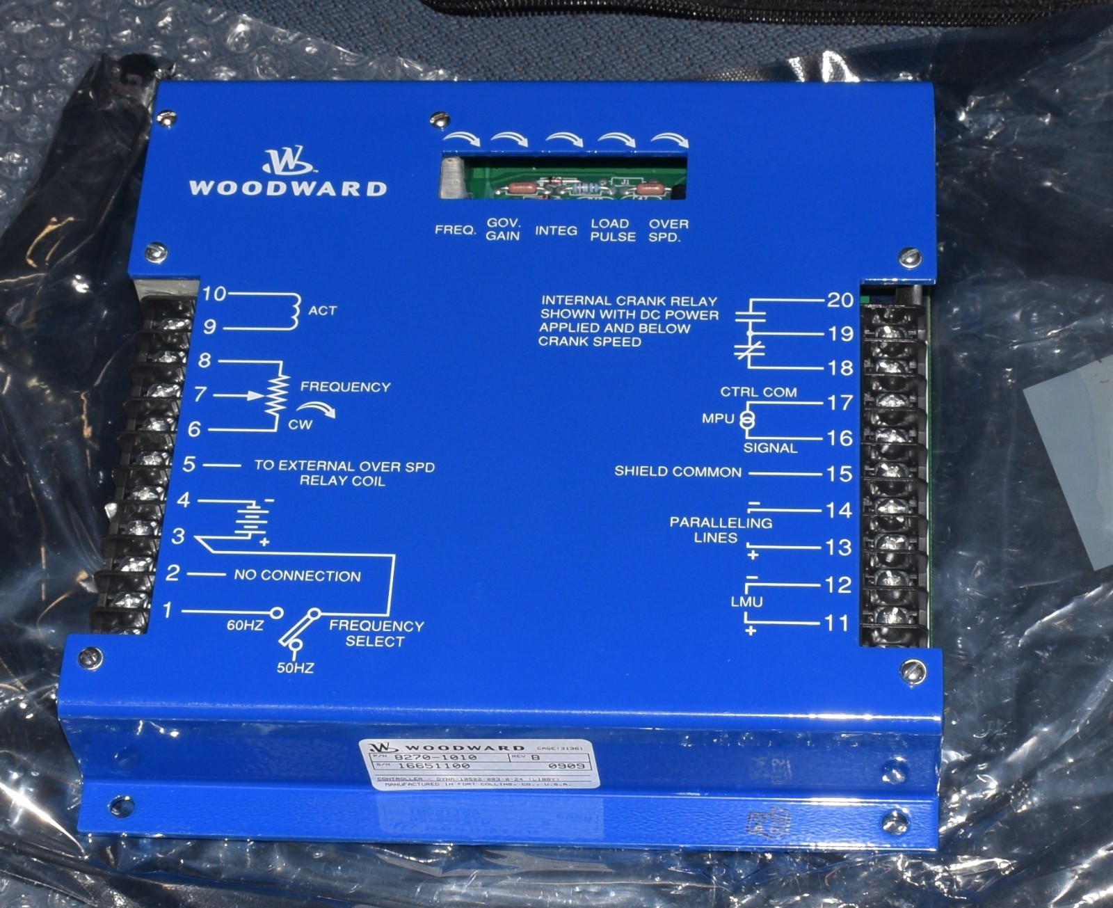 WOODWARD GENERATOR ENGINE GOVERNOR 8270-1010 MEP 806 816 88-21856