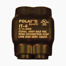 Polaris IT-4 2-Port In-Line Wire Connector 4-14 AWG Screw Term Black picture