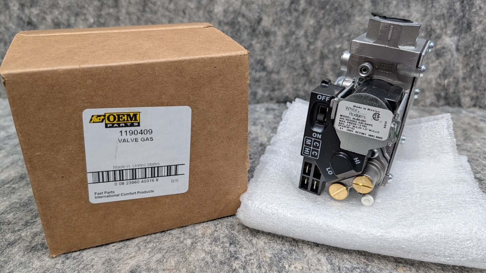 White-Rodgers 36J56-580 / 1190409 Gas Valve 24 Volt 50/60HZ 3.5 WC Natural Gas