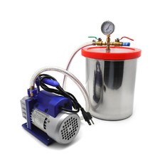 3 Gallon Vacuum Chamber Degassing Silicone Set 3CFM Pump Single Stage 1/4HP Kit picture