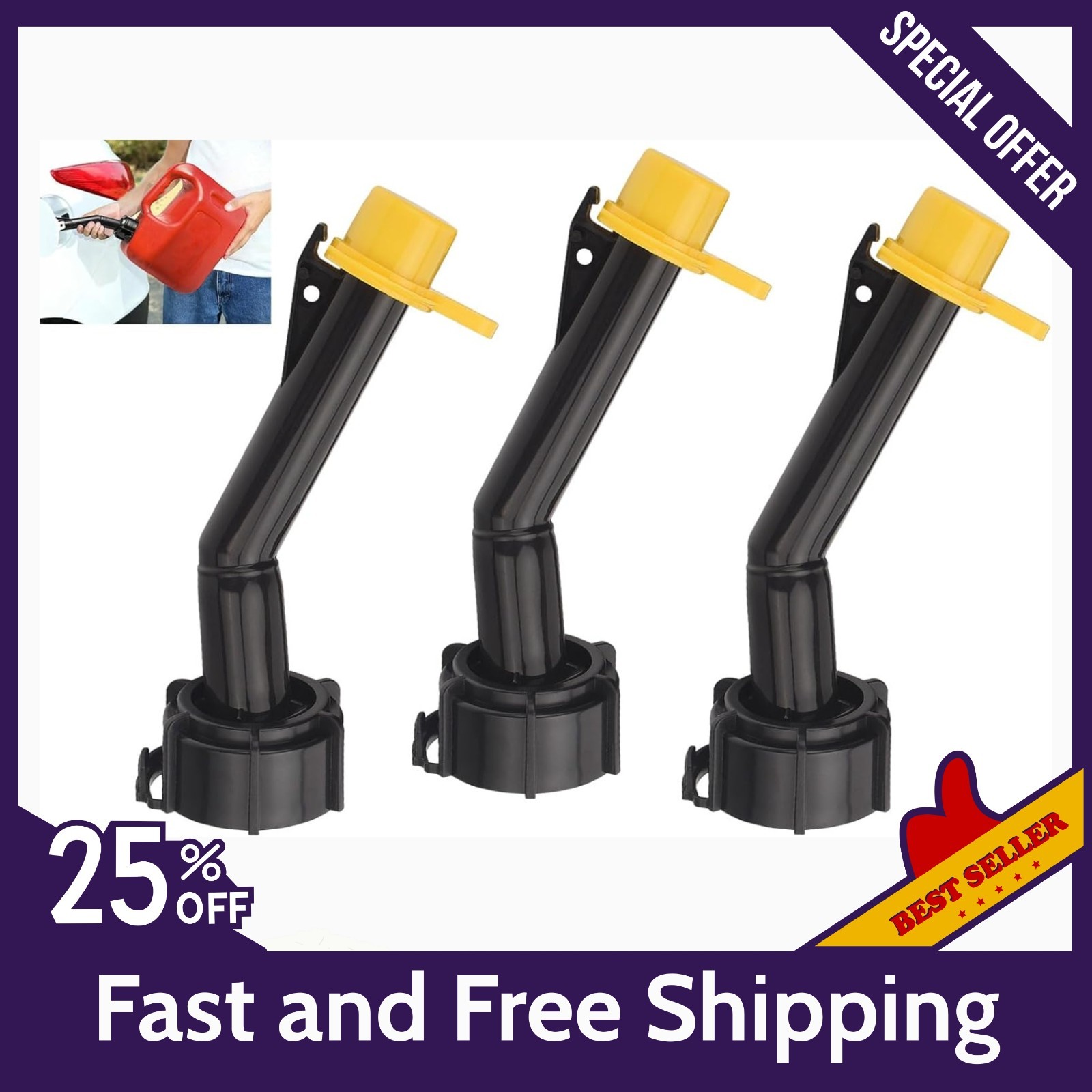 3 Pcs Fuel Gas Can Jug Spouts Nozzles & Rings & Caps for Blitz 900302 900092 ... 3 Pcs Fuel Gas Can Jug Spouts Nozzles & Rings & Caps for Blitz 900302 900092 ...
