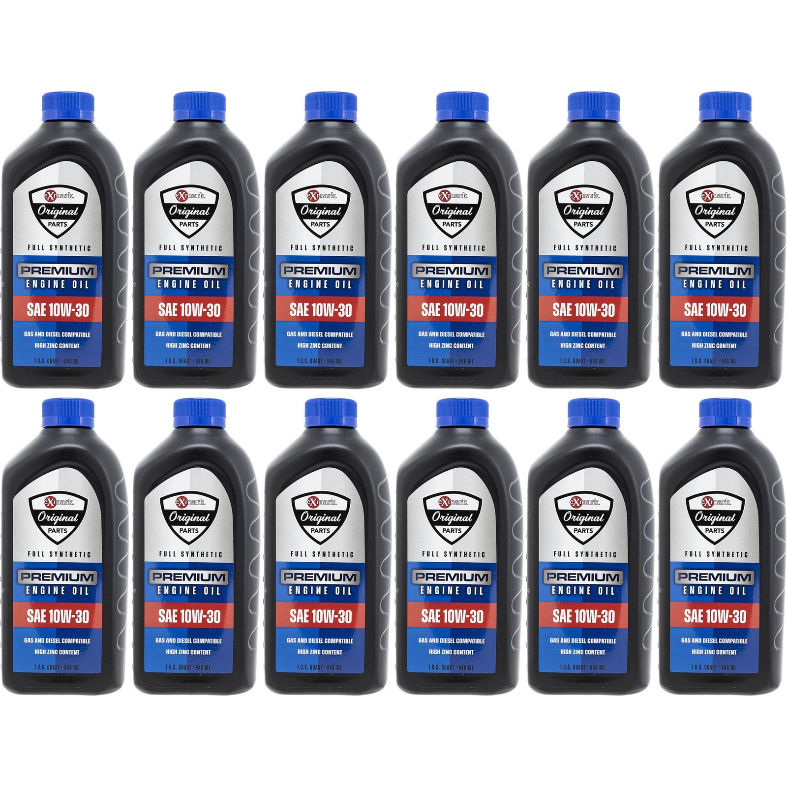 Exmark 135-2566 Engine Oil 10W-30 Full Synthetic Quart Bottle 12 Pack