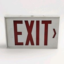 Vintage Emergi-Lite Illuminated Exit Sign WX14R Industrial Fixture Untested picture
