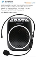 WinBridge WB001 Portable Voice Amplifier Headset Mic for Teachers Guides picture