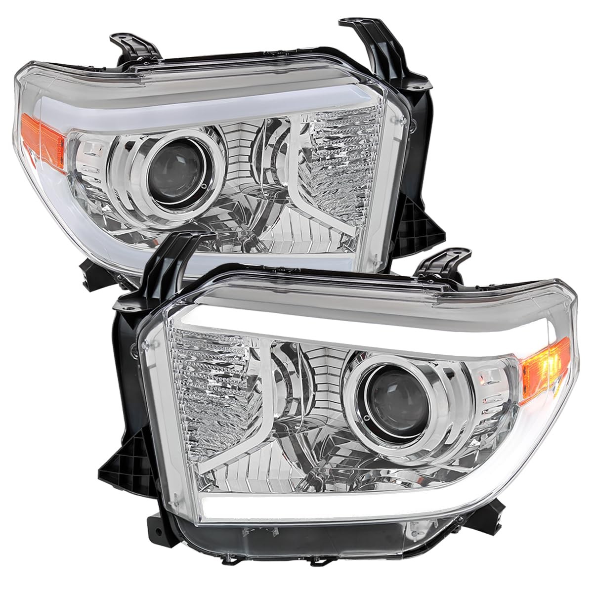 Chrome Projector Headlights w/LED Tube