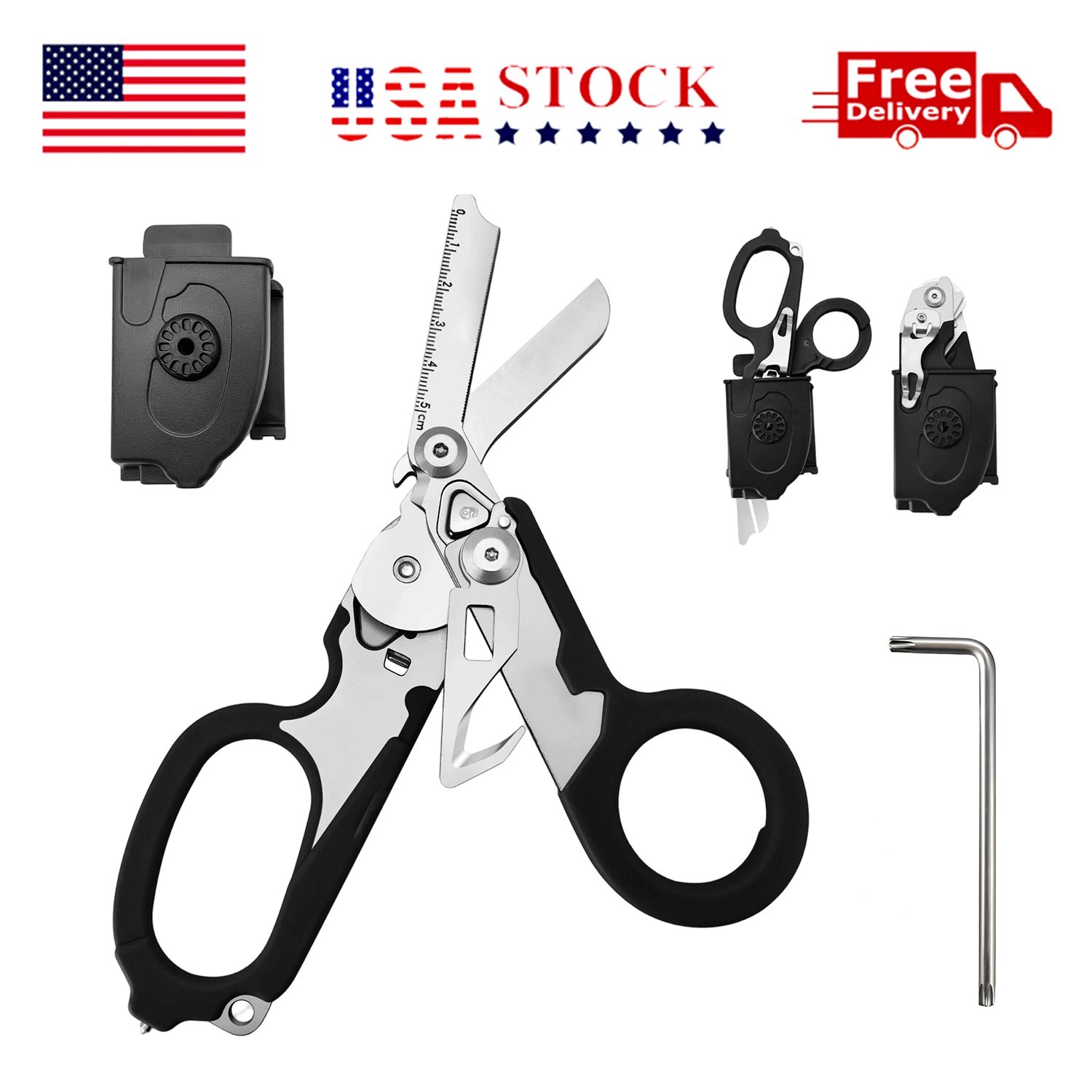 Heavy Duty Emergency Trauma Shears EMT Medic First Aid Tactical Scissors Black