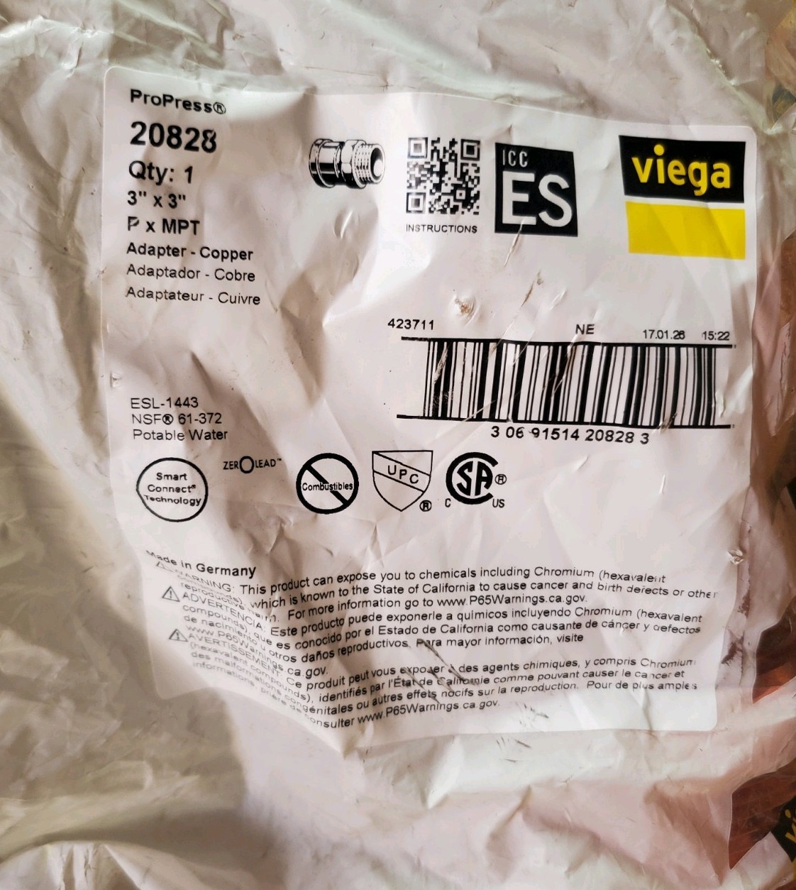 Viega ProPress 20828 3 Viega ProPress 20828 3