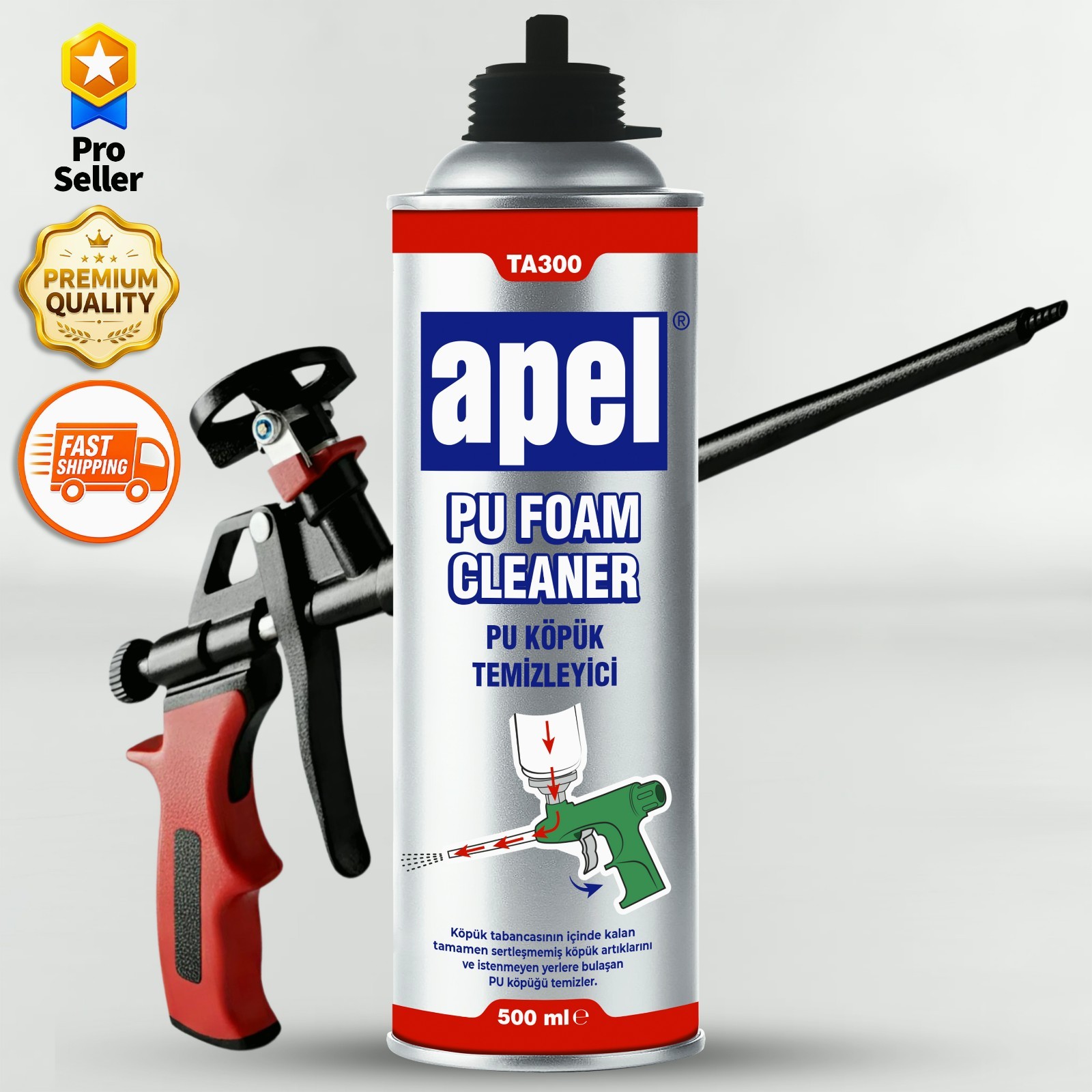 APEL Foam Gun Cleaner, Dispensing Gun Cleaner, Dissolves Spray PU Foam(15.8 fl) APEL Foam Gun Cleaner, Dispensing Gun Cleaner, Dissolves Spray PU Foam(15.8 fl)