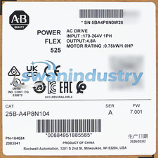 2025-2026 New 25B-A4P8N104 Allen Bradley PowerFlex 525 0.75kW (1Hp) AC Drive picture