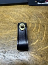 Vintage Don Hume Plain Dark Mid State Brown Cuff Holding Strap Brass Handcuff picture