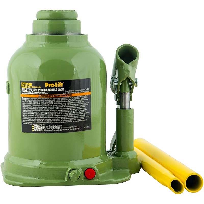 Pro-Lift 20 Ton Low Profile Hydraulic Bottle Jack, 40000Lbs Capacity Side Pump