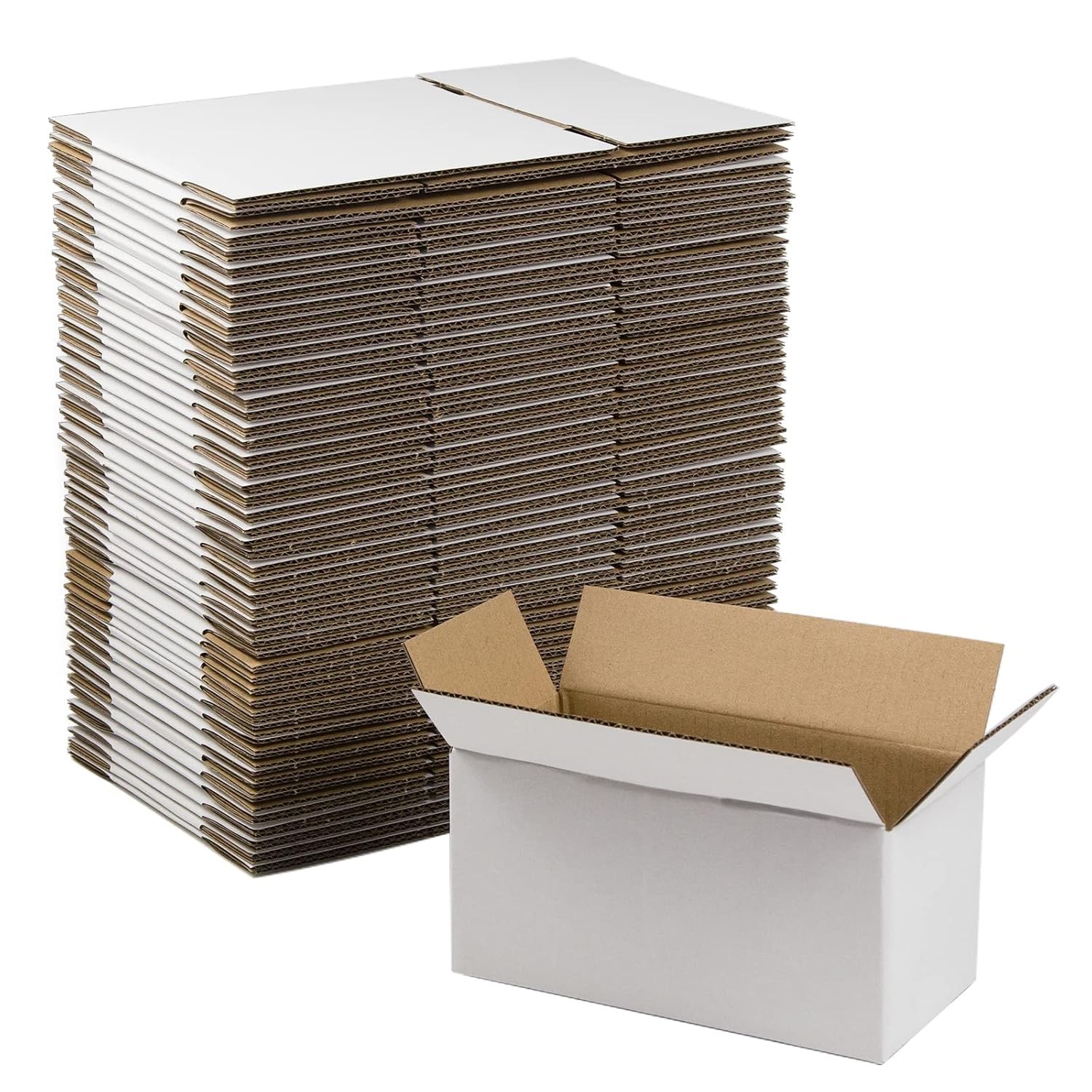 8x4x4 White Corrugated Cardboard Shipping Boxes Small Cardboard Box Supplies