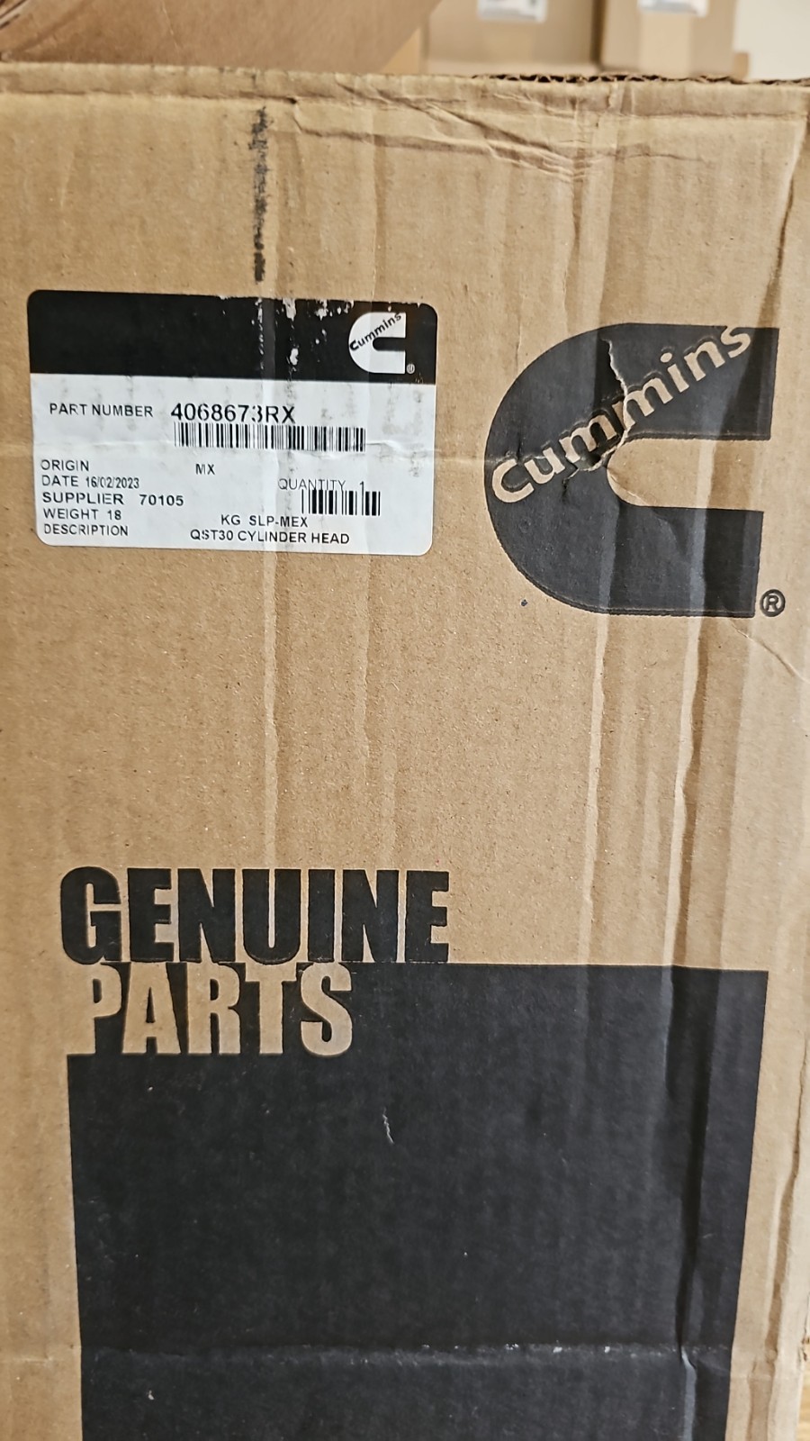 Cummins CYLINDER HEAD 4068673RX NEW IN BOX