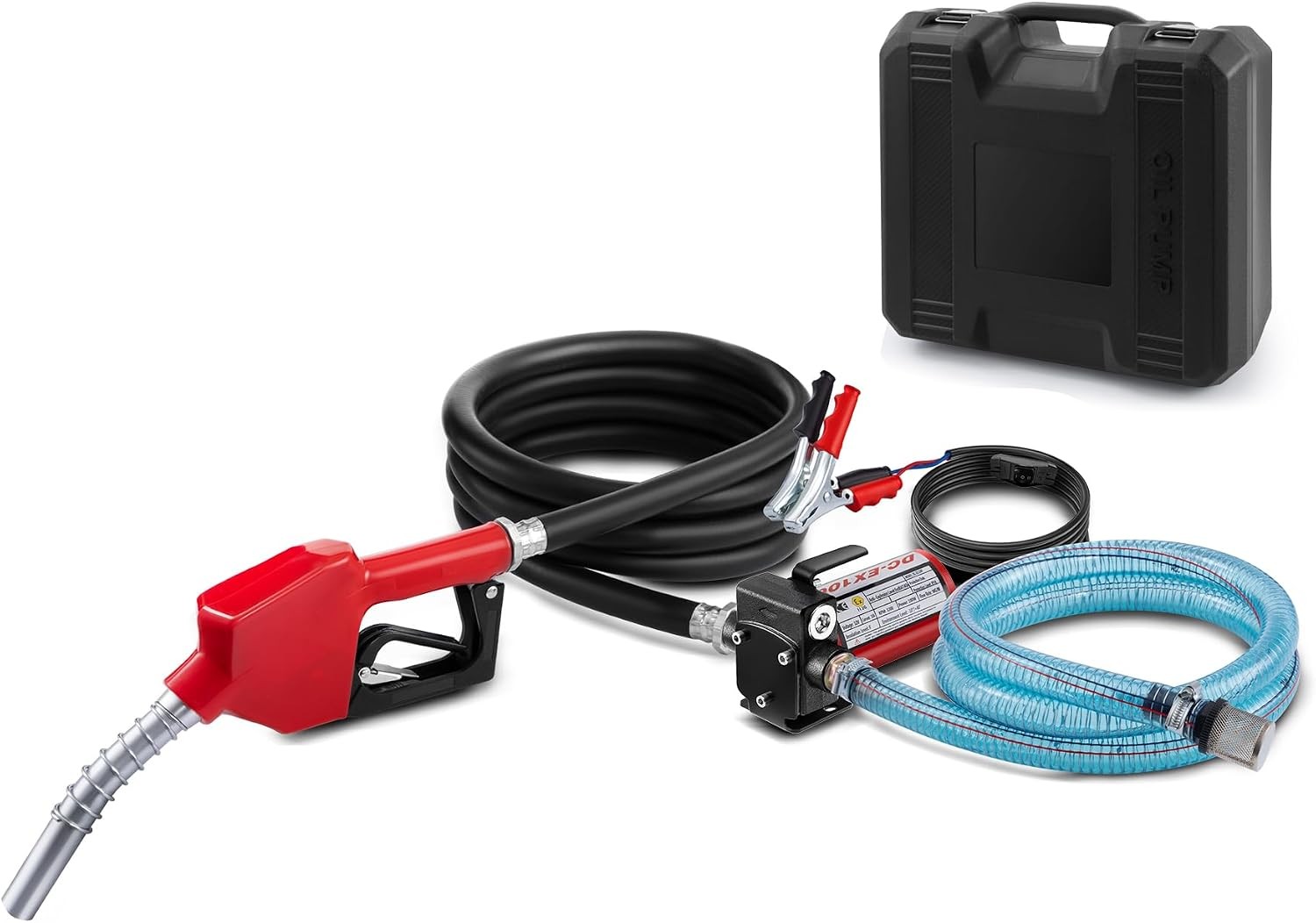 12V Reversible Fuel Transfer Pump Kit 10 GPM Self-Priming Diesel & Gasoline Pump