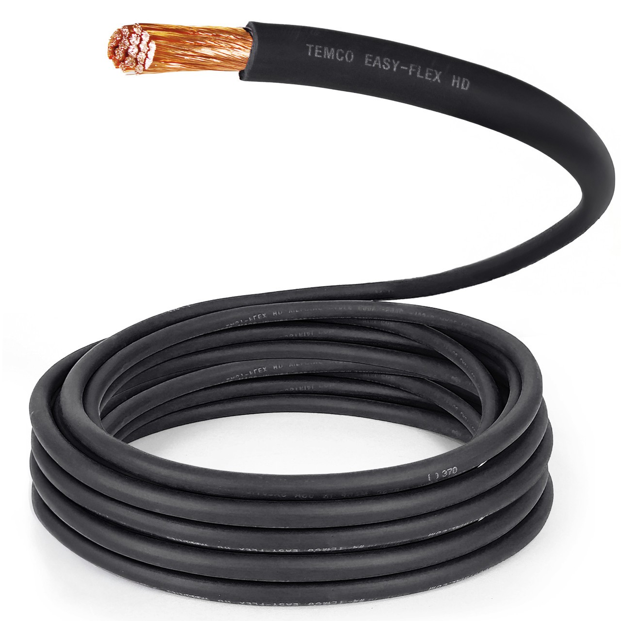 TEMCo 4/0 Gauge AWG 50 Ft Black Flexible Copper USA Welding Cable Battery Wire