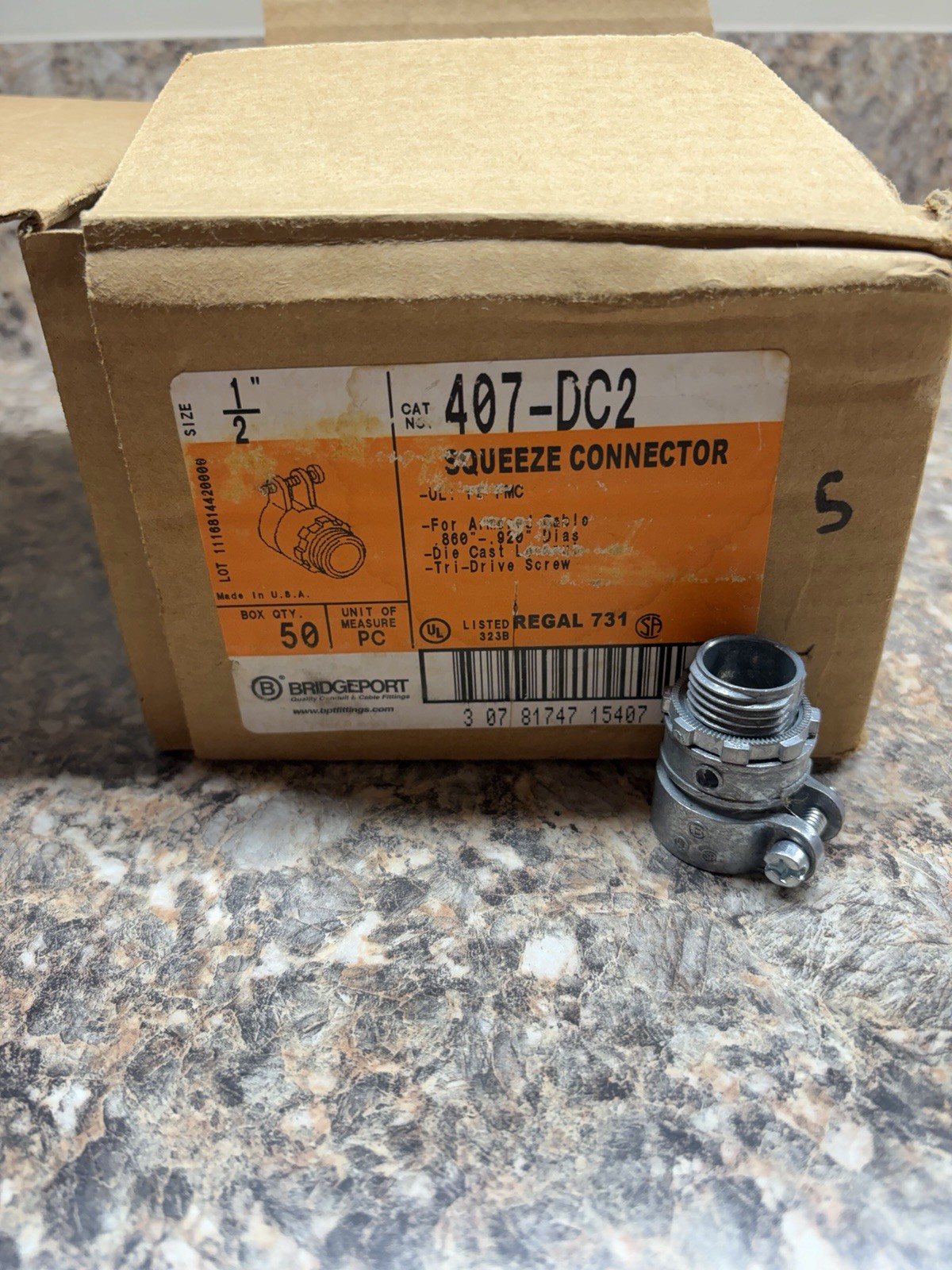 NEW BOX OF 40 BRIDGEPORT 407-DC2 1-2\