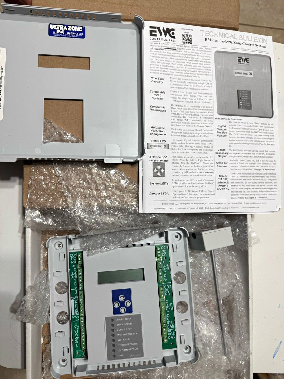 EWC Controls Ultra-Zone Zone Control Panel 24V 3A for 2/3 Zone Systems