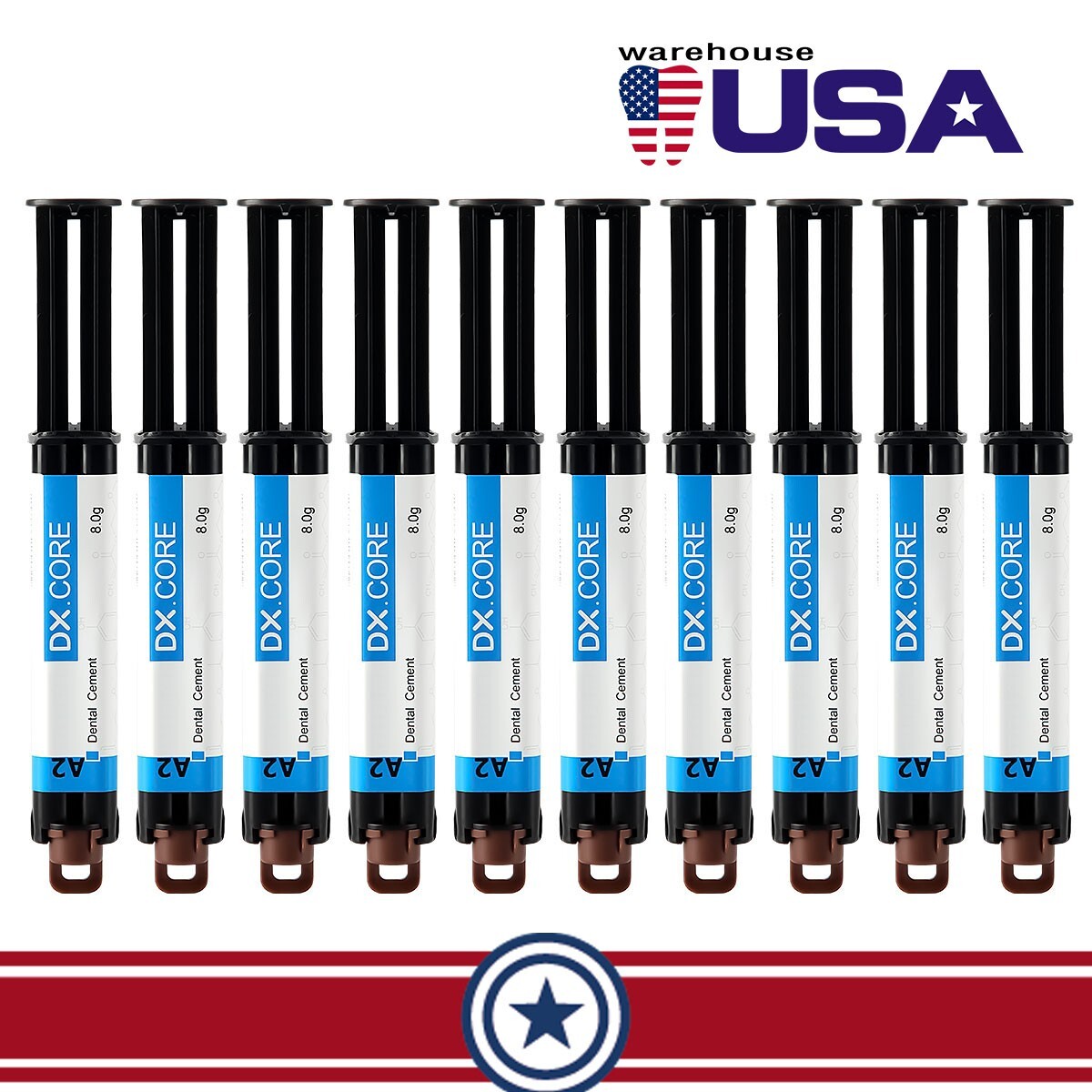 10X Dental Dual Cure Core Build Up Composite Resin Light & Self Cured A2 DENTEX 10X Dental Dual Cure Core Build Up Composite Resin Light & Self Cured A2 DENTEX
