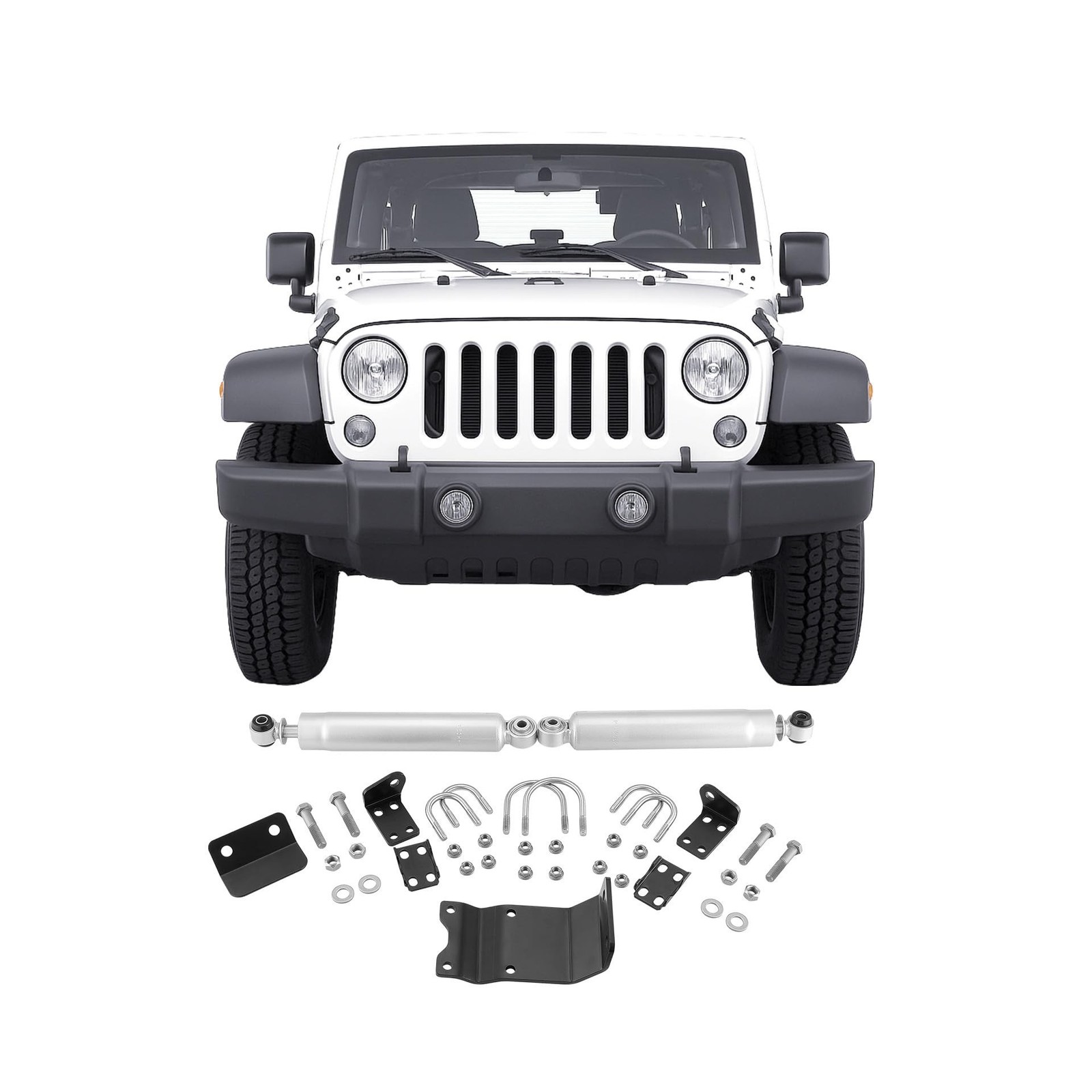 Dual Steering Stabilizer, for 2007-2018 Jeep Wrangler JK, Dual Steering...
