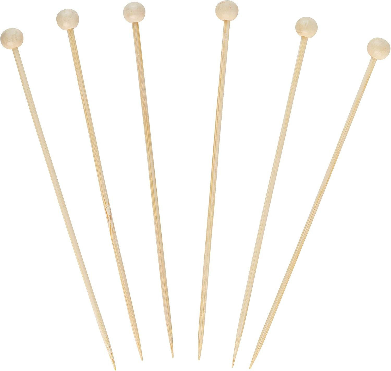 Plasticpro Cocktail Picks Bamboo Toothpicks with Ball End for Cocktails,