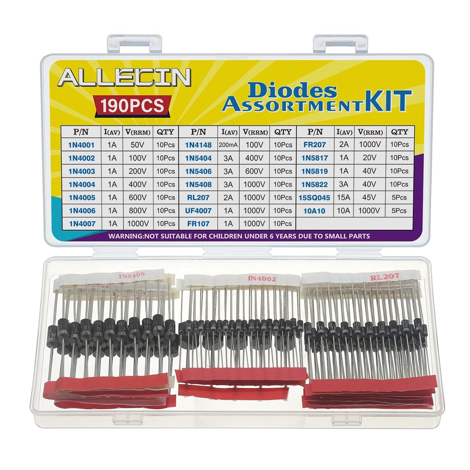 20 Values Diode Assortment Kit Rectifier Schottky Fast Recovery Diodes Set 20 Values Diode Assortment Kit Rectifier Schottky Fast Recovery Diodes Set