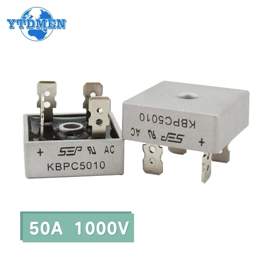 2PCS/5PCS Metal Case Single Phase Diode Bridge Rectifier KBPC5010 50A 1000V US 2PCS/5PCS Metal Case Single Phase Diode Bridge Rectifier KBPC5010 50A 1000V US