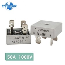 2PCS/5PCS Metal Case Single Phase Diode Bridge Rectifier KBPC5010 50A 1000V US picture