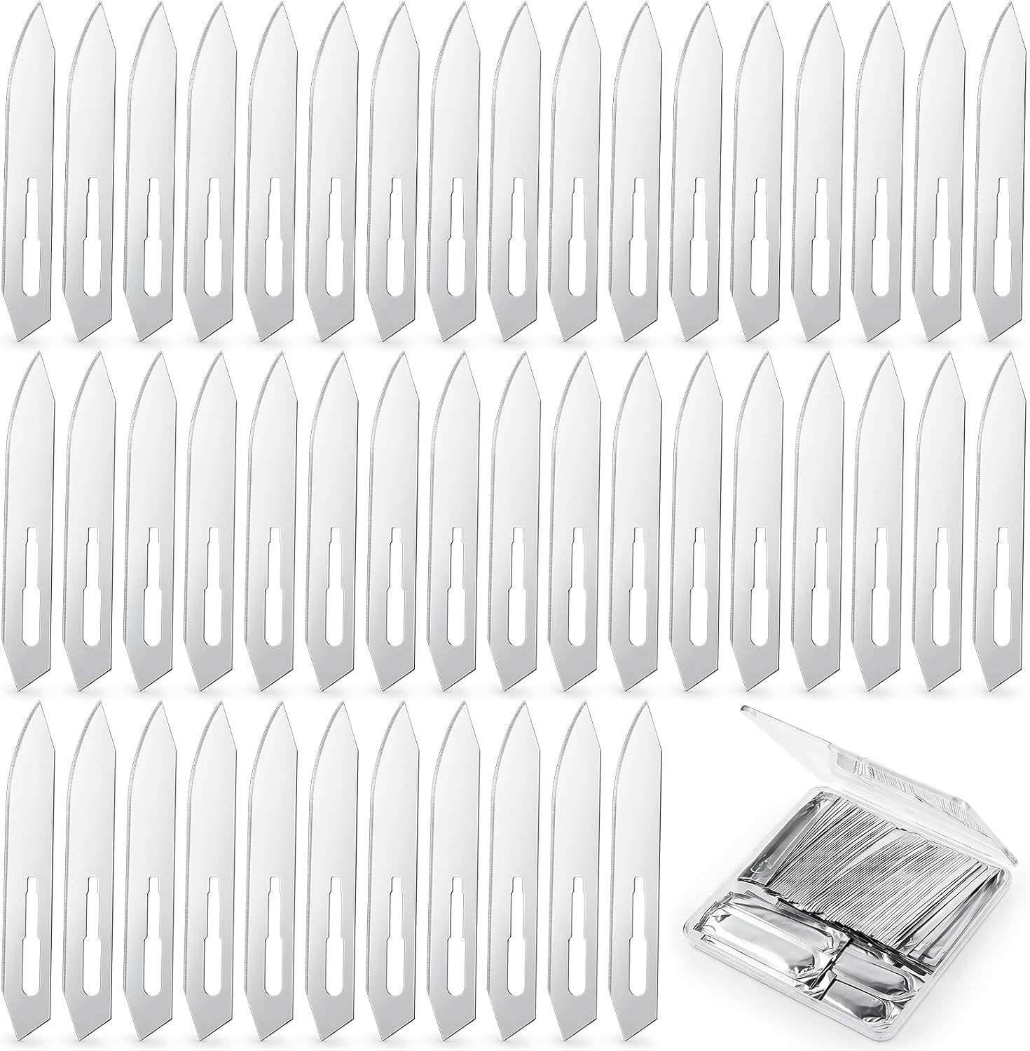 100 Pcs #60 Stainless Scalpel Blades, Individually Foil Wrapped, 7Cm Industrial