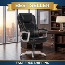 Serta Heavy-Duty Executive Leather Commercial Office Chair Memory Foam Wheels picture