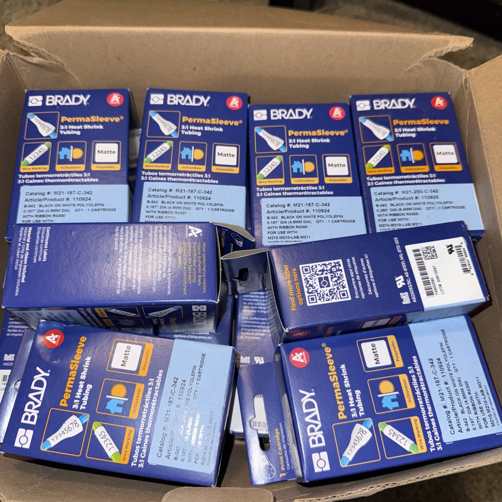 🔥 🔥 🔥 20 cartridge lot of Brady M21-187-C-342 new. 