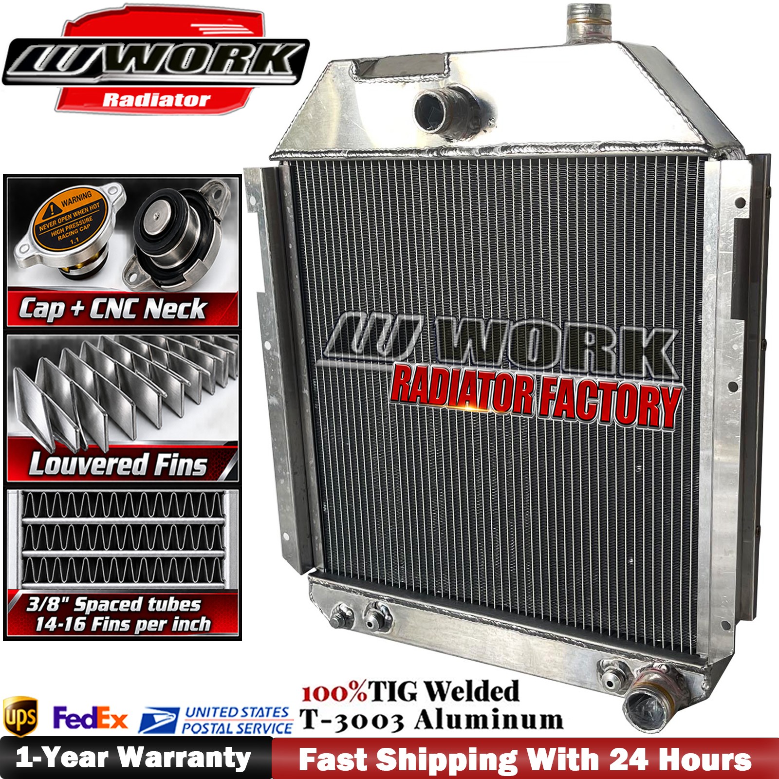 3Rows Tractor Radiator For Ford New Holland 6710 7700 7710 Models #E1NN8005EA15M