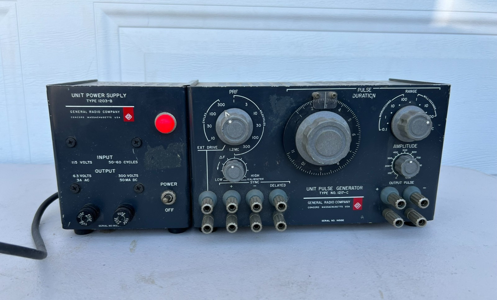 GENERAL RADIO COMPANY UNIT PULSE Generator Type 1217-C + 1203-B Power Supply