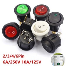 20mm 10A/125V 6A/250V ON/OFF Push Button Power Round Rocker Switch 2/3/4/6Pin picture