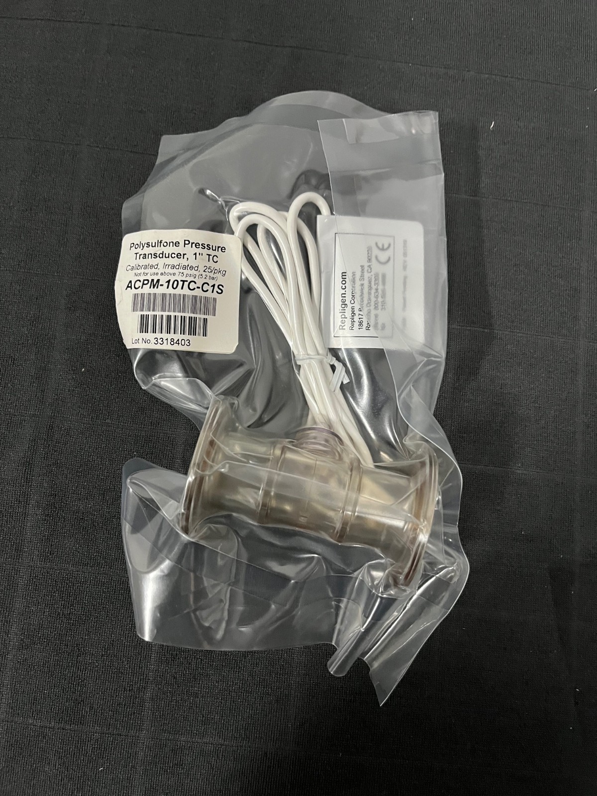 Repligen Polysulfone Pressure Transducer 1” TC, ACPM-10TC-C1S