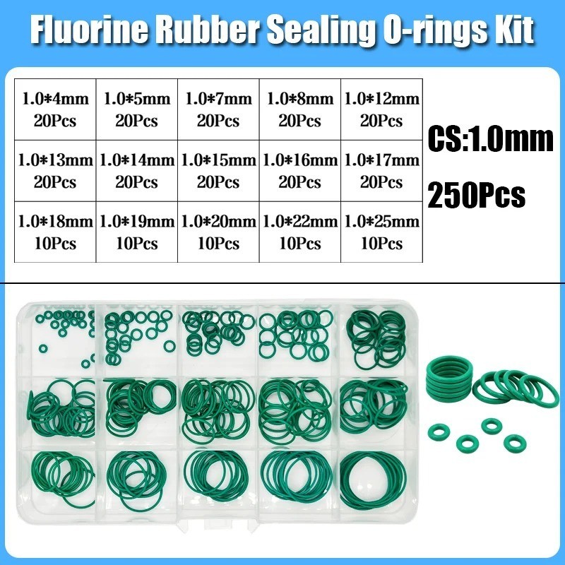 250s Green FKM O Ring Sealing Gasket Heat Resistance High Hardness Corrosion T