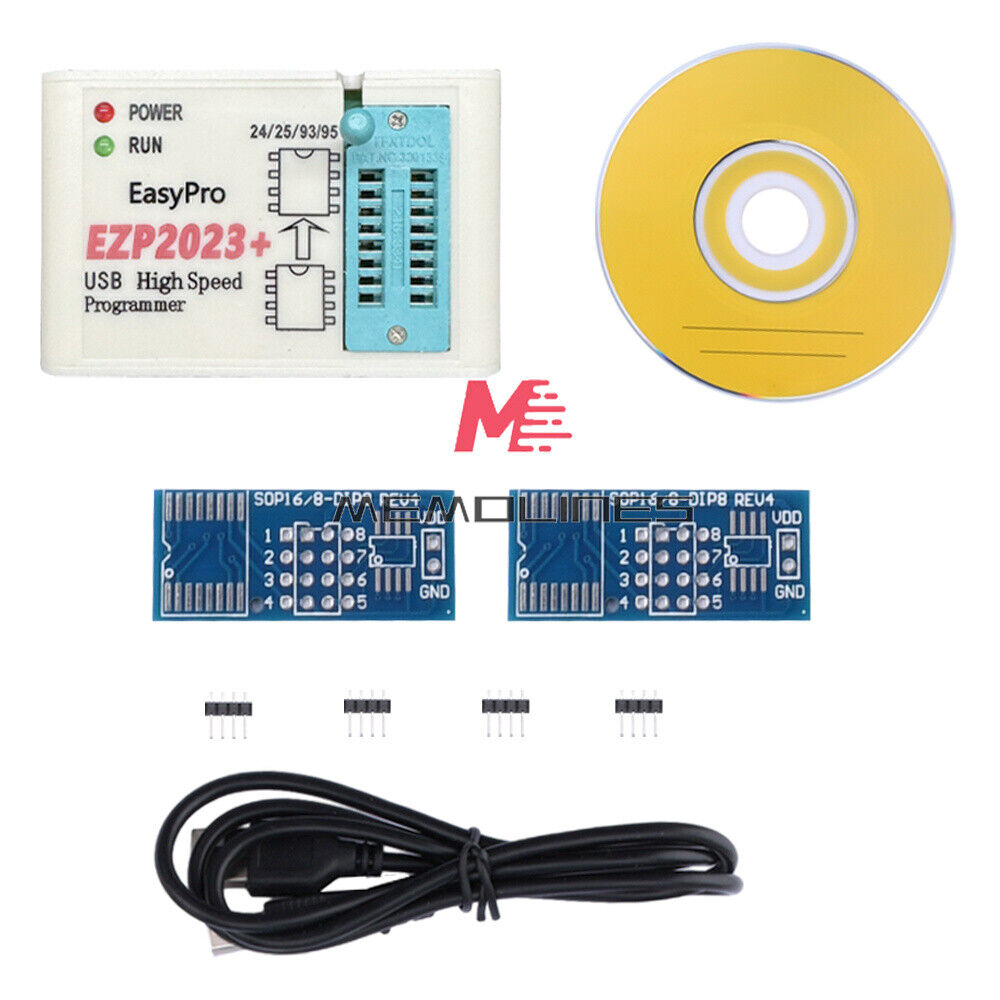 EZP2023 High-Speed USB SPI Programmer + 15 Adapters For 24 25 93 95 EEPROM USA