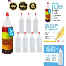 Plastic Squeeze Bottles - 4 Oz, Pack of 8, Clear - Mini Squeeze Bottles for S... picture