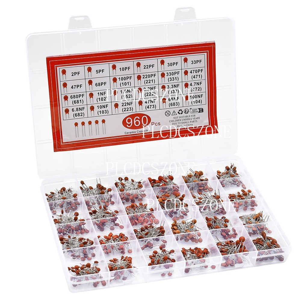 960Pcs/Lot X 2PF-0.1UF 50V 24Value*40Pcs Ceramic Capacitor Assortment Kit US