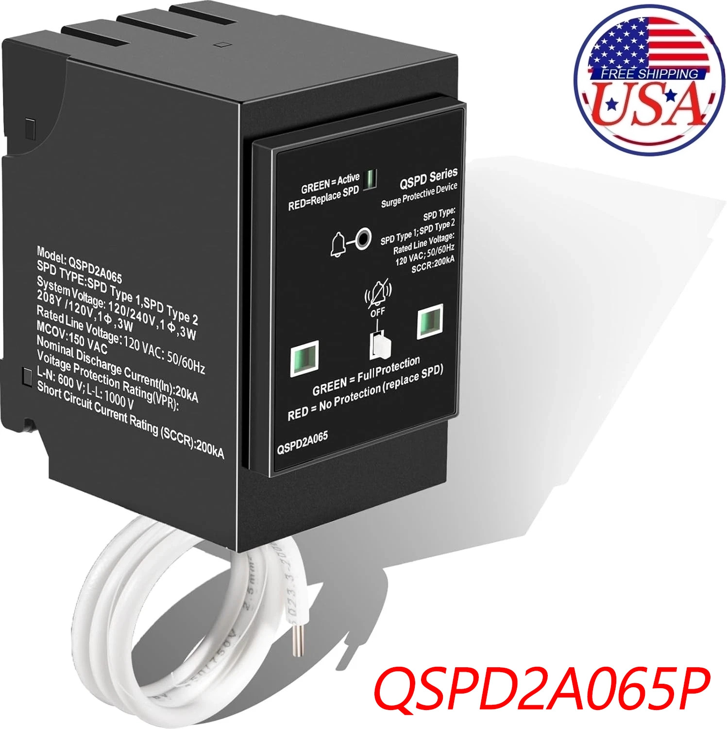 for Siemens QSPD2A065P Plug-in Surge Protection Device, 2-Pole 65kA 120/240V 1Ø