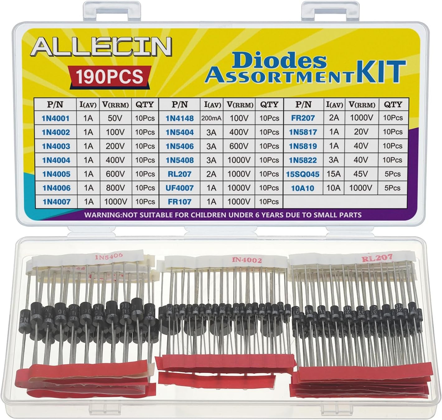20 Values Diodes Kit Rectifier Schottky Fast Recovery Assortment 1N4001-1N5822