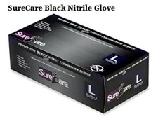 5/100's SureCare LARGE Latex & Powder Free Black 5-ml Nitrile Versatile Glove picture