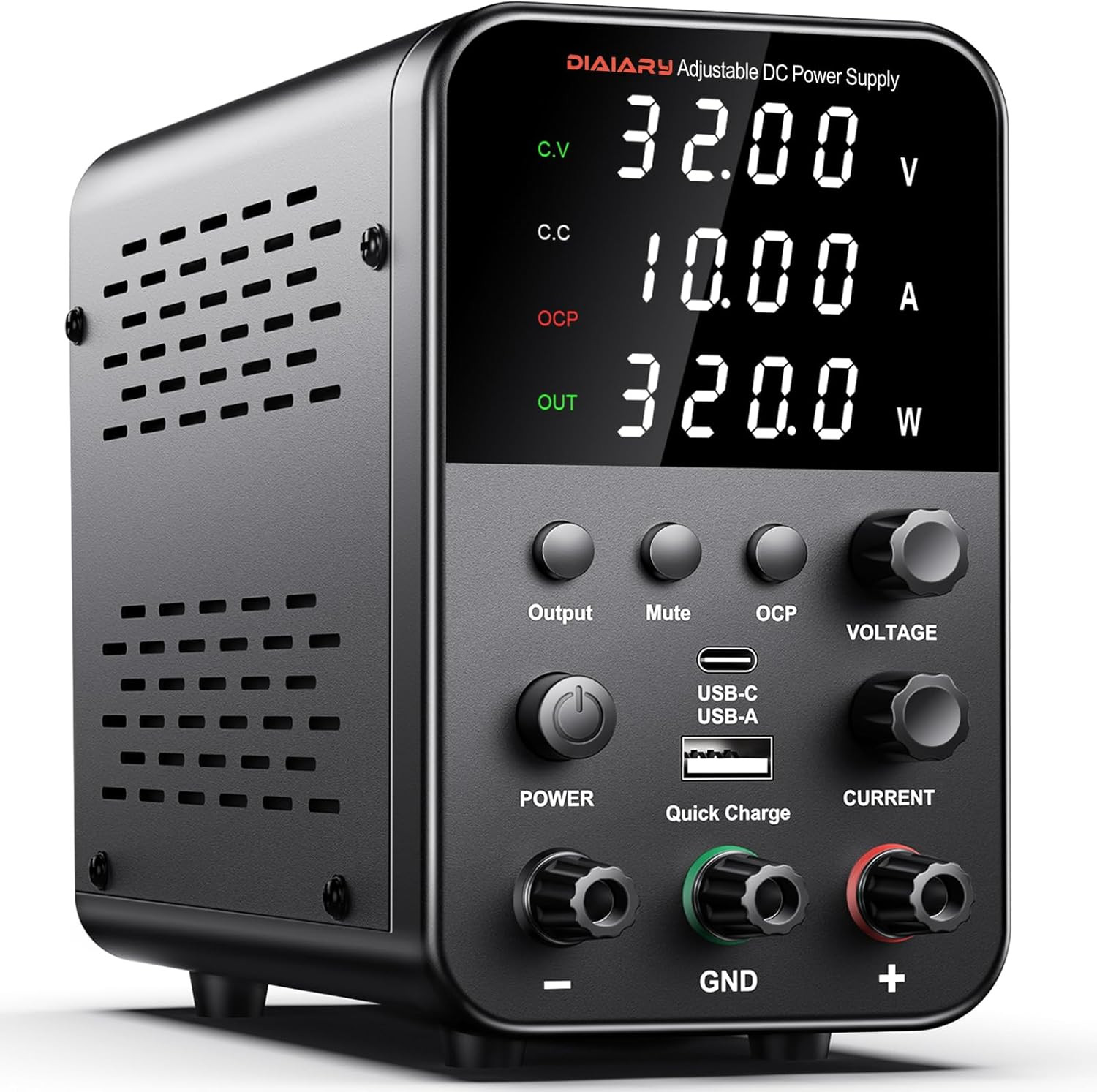 DC Power Supply Variable, 32V 10A Adjustable Switching Regulated DC Bench Power DC Power Supply Variable, 32V 10A Adjustable Switching Regulated DC Bench Power