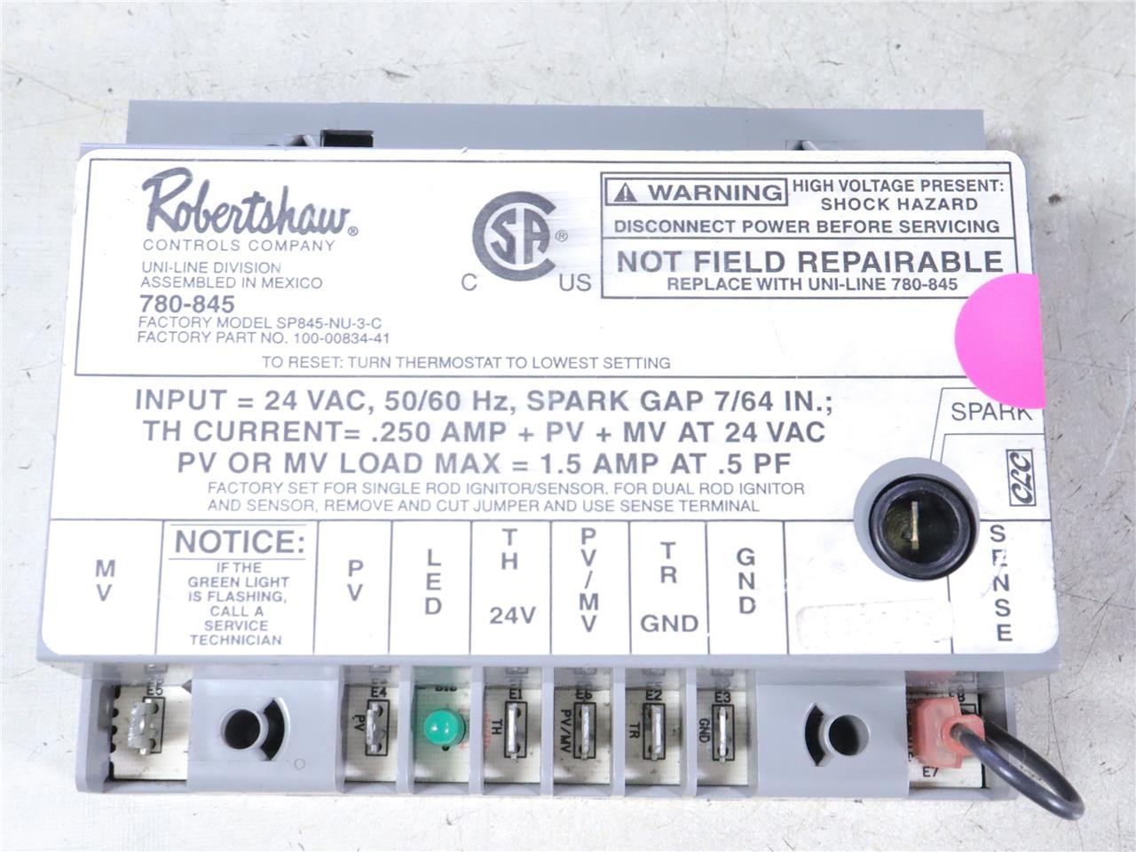 Robertshaw 780-845 Universal Ignition Control Module SP845-NU-3-C